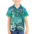 Fiji Born Indian Family Matching Off The Shoulder Long Sleeve Dress and Hawaiian Shirt Palm Paisley With Tapa Pattern
