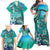 Fiji Born Indian Family Matching Off Shoulder Maxi Dress and Hawaiian Shirt Palm Paisley With Tapa Pattern