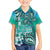 Fiji Born Indian Family Matching Off Shoulder Maxi Dress and Hawaiian Shirt Palm Paisley With Tapa Pattern