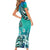Fiji Born Indian Family Matching Short Sleeve Bodycon Dress and Hawaiian Shirt Palm Paisley With Tapa Pattern