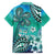 Fiji Born Indian Family Matching Summer Maxi Dress and Hawaiian Shirt Palm Paisley With Tapa Pattern