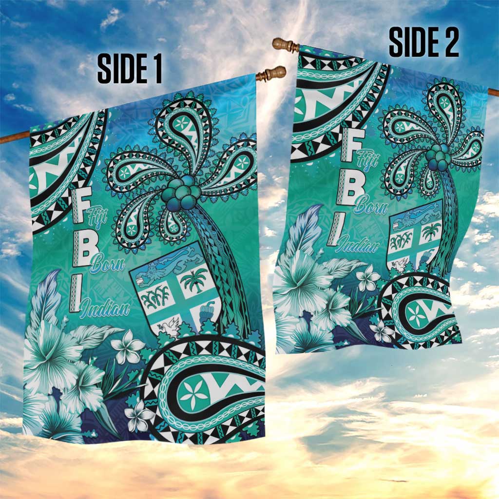 Fiji Born Indian Garden Flag Palm Paisley With Tapa Pattern LT05 - Polynesian Pride