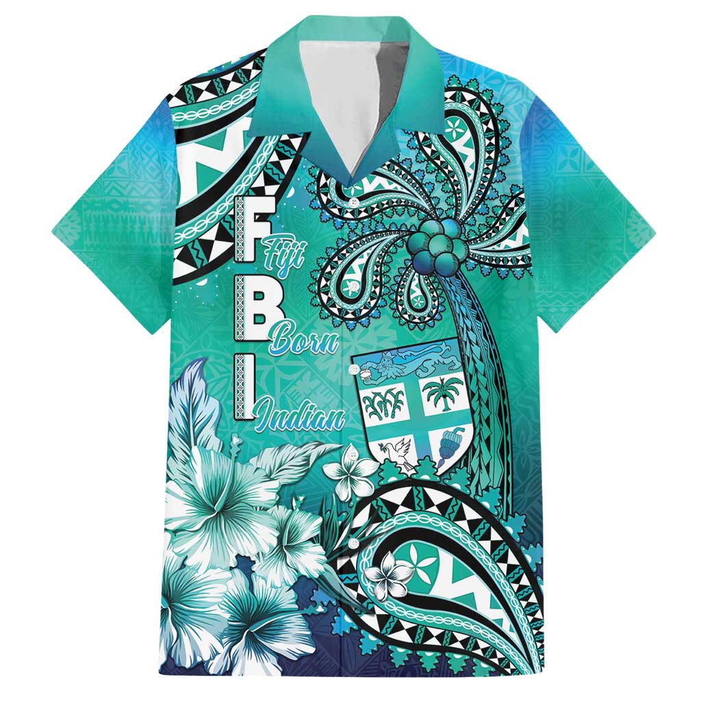 Fiji Born Indian Hawaiian Shirt Palm Paisley With Tapa Pattern