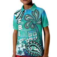 Fiji Born Indian Kid Polo Shirt Palm Paisley With Tapa Pattern