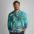 Fiji Born Indian Long Sleeve Polo Shirt Palm Paisley With Tapa Pattern