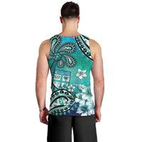 Fiji Born Indian Men Tank Top Palm Paisley With Tapa Pattern