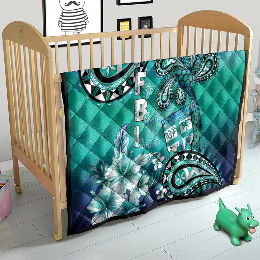 Fiji Born Indian Quilt Palm Paisley With Tapa Pattern