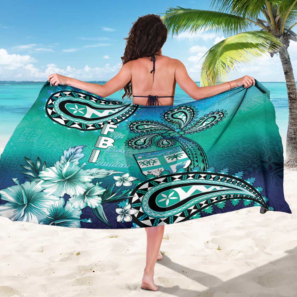Fiji Born Indian Sarong Palm Paisley With Tapa Pattern
