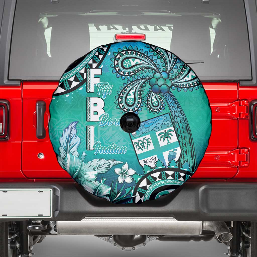 Fiji Born Indian Spare Tire Cover Palm Paisley With Tapa Pattern LT05 - Polynesian Pride