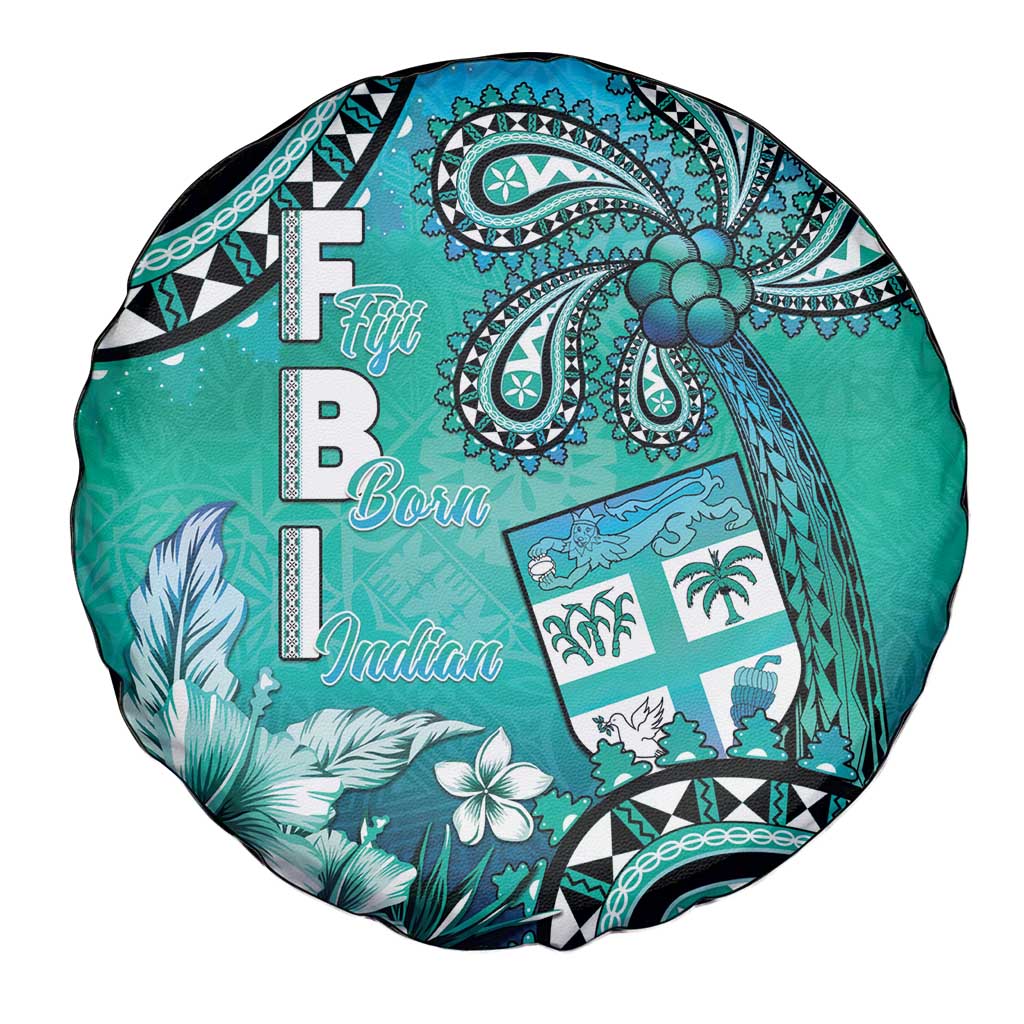 Fiji Born Indian Spare Tire Cover Palm Paisley With Tapa Pattern LT05 - Polynesian Pride