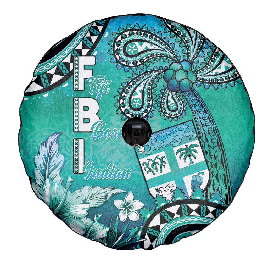 Fiji Born Indian Spare Tire Cover Palm Paisley With Tapa Pattern LT05 - Polynesian Pride