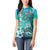 Fiji Born Indian Women Polo Shirt Palm Paisley With Tapa Pattern