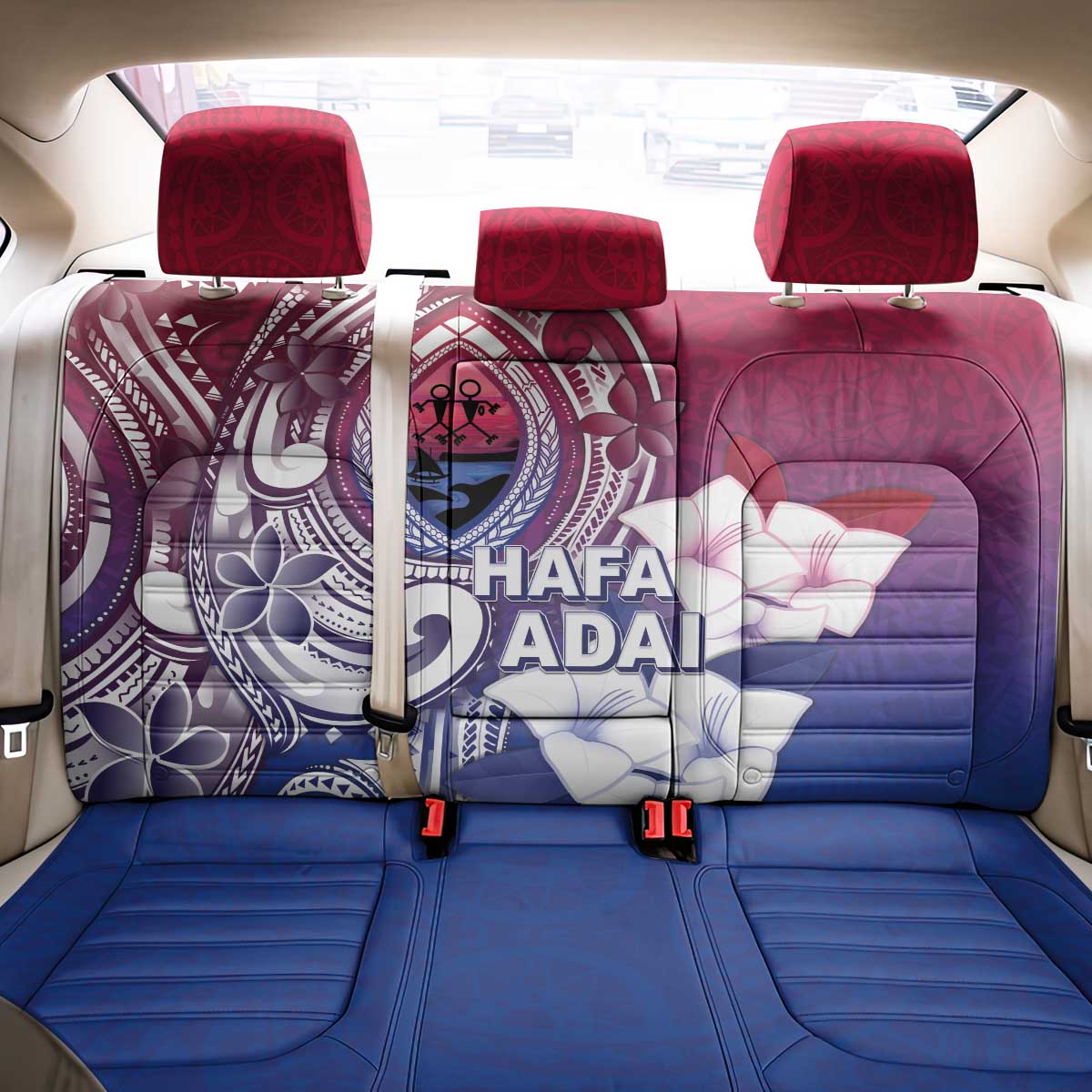 Guam Gadao Back Car Seat Cover Hafa Adai Micronesian Tribal Pattern