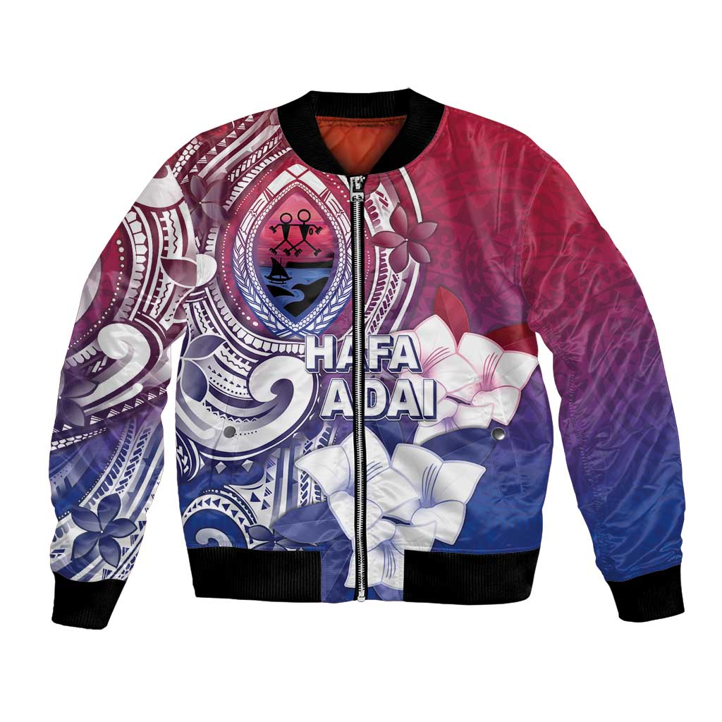 Guam Gadao Bomber Jacket Hafa Adai Micronesian Tribal Pattern LT05 Unisex Red - Polynesian Pride