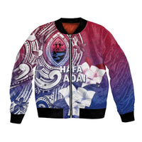 Guam Gadao Bomber Jacket Hafa Adai Micronesian Tribal Pattern LT05 Unisex Red - Polynesian Pride