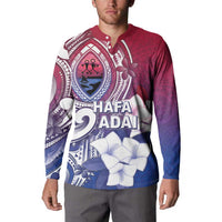 Guam Gadao Button Sweatshirt Hafa Adai Micronesian Tribal Pattern