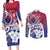 Guam Gadao Couples Matching Long Sleeve Bodycon Dress and Long Sleeve Button Shirt Hafa Adai Micronesian Tribal Pattern