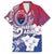 Guam Gadao Family Matching Off Shoulder Short Dress and Hawaiian Shirt Hafa Adai Micronesian Tribal Pattern