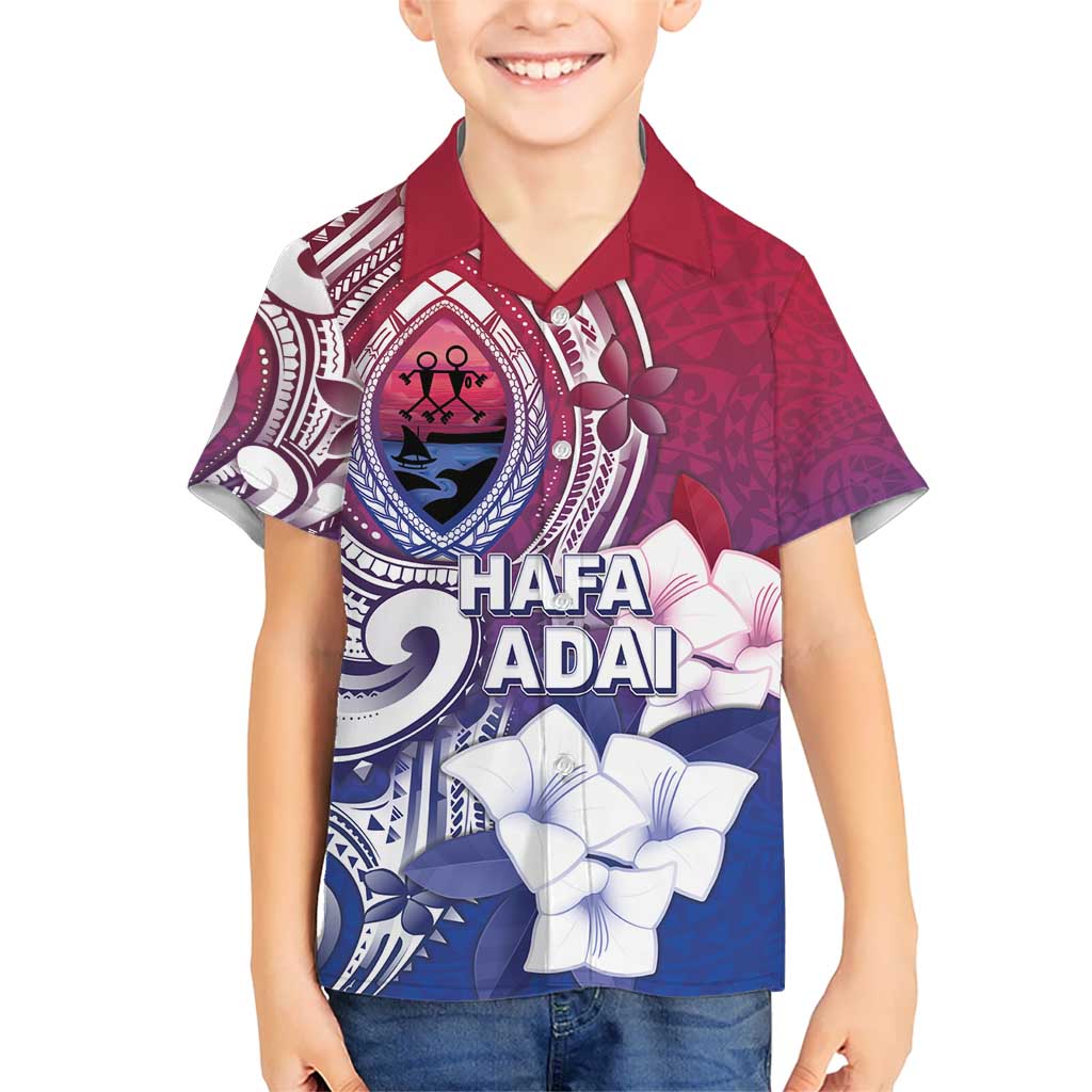Guam Gadao Kid Hawaiian Shirt Hafa Adai Micronesian Tribal Pattern