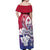 Guam Gadao Off Shoulder Maxi Dress Hafa Adai Micronesian Tribal Pattern