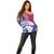 Guam Gadao Off Shoulder Sweater Hafa Adai Micronesian Tribal Pattern
