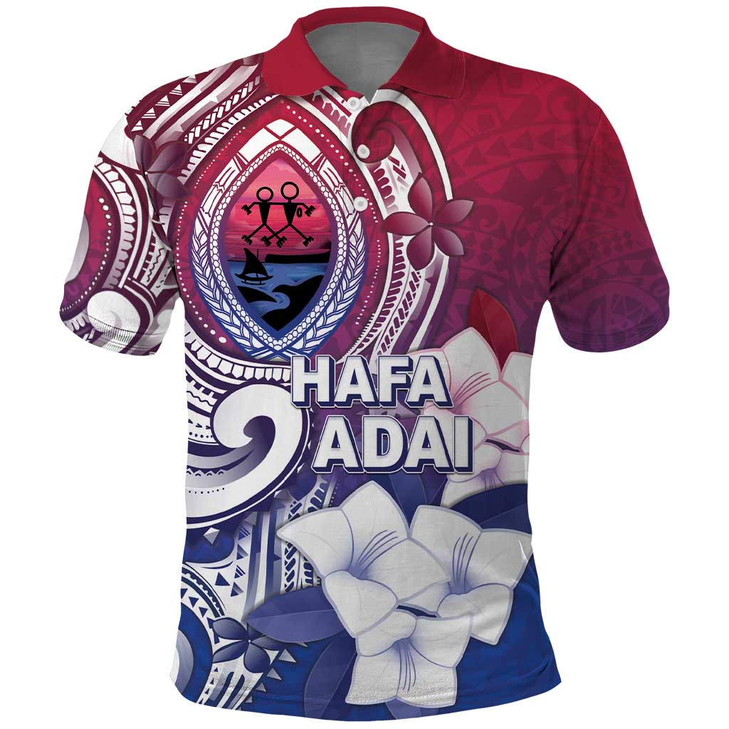 Guam Gadao Polo Shirt Hafa Adai Micronesian Tribal Pattern