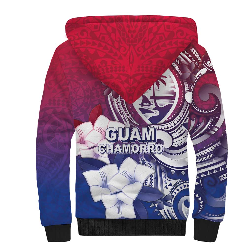 Guam Gadao Sherpa Hoodie Hafa Adai Micronesian Tribal Pattern