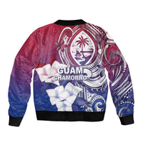 Guam Gadao Sleeve Zip Bomber Jacket Hafa Adai Micronesian Tribal Pattern