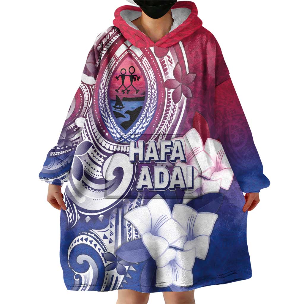 Guam Gadao Wearable Blanket Hoodie Hafa Adai Micronesian Tribal Pattern