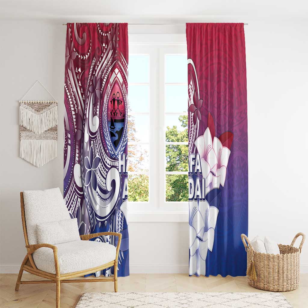 Guam Gadao Window Curtain Hafa Adai Micronesian Tribal Pattern