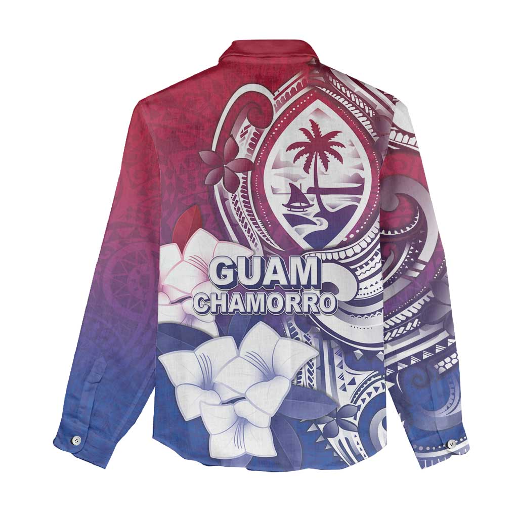 Guam Gadao Women Casual Shirt Hafa Adai Micronesian Tribal Pattern