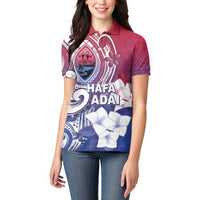 Guam Gadao Women Polo Shirt Hafa Adai Micronesian Tribal Pattern