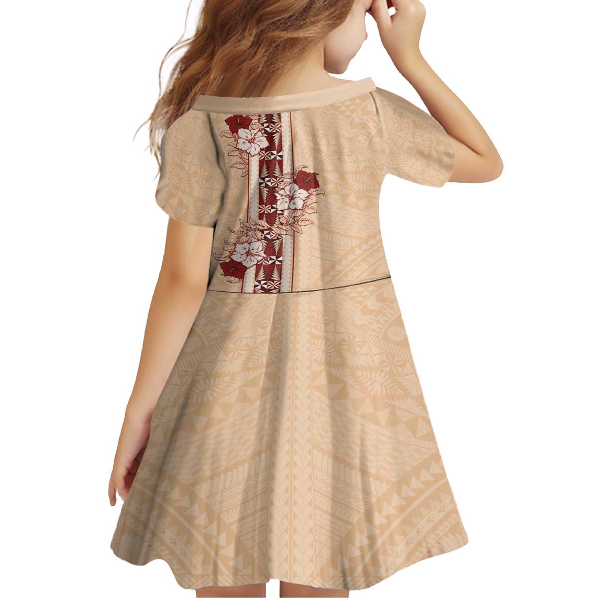 Tonga Language Week Family Matching Off The Shoulder Long Sleeve Dress and Hawaiian Shirt Hibiscus Tongan Ngatu Pattern