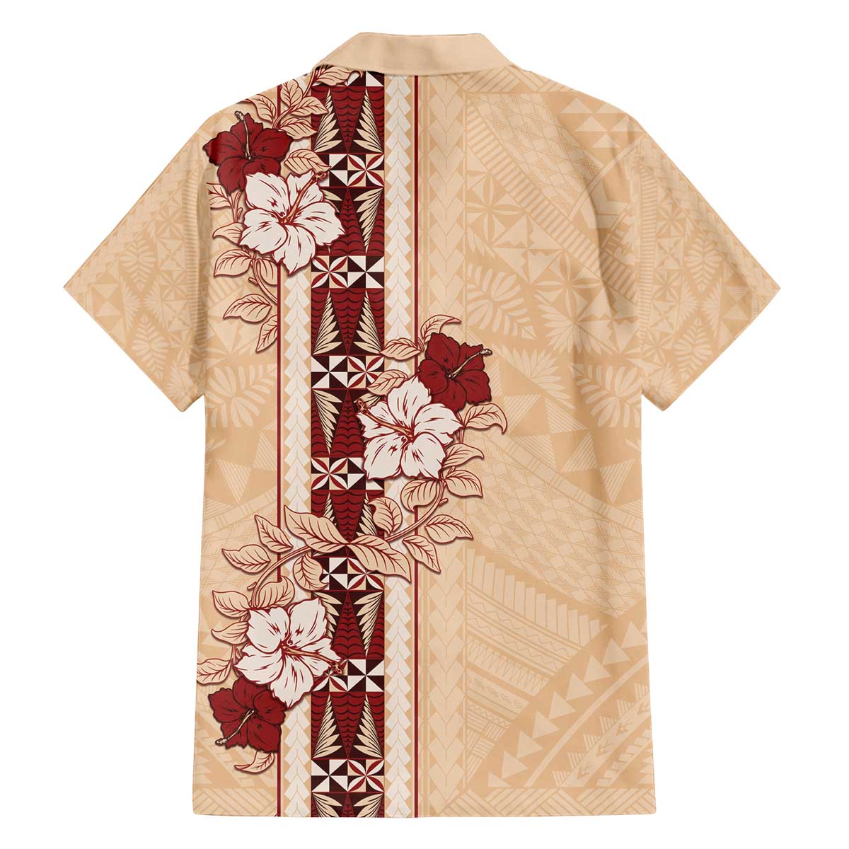 Tonga Language Week Family Matching Off The Shoulder Long Sleeve Dress and Hawaiian Shirt Hibiscus Tongan Ngatu Pattern