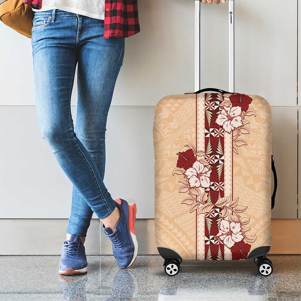 Tonga Language Week Luggage Cover Hibiscus Tongan Ngatu Pattern LT05 - Polynesian Pride
