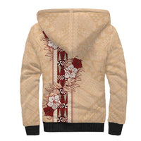 Tonga Language Week Sherpa Hoodie Hibiscus Tongan Ngatu Pattern