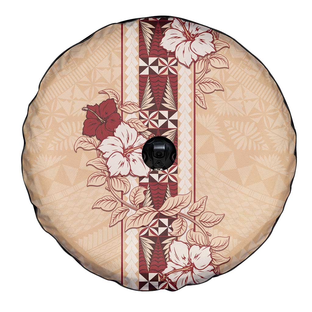 Tonga Language Week Spare Tire Cover Hibiscus Tongan Ngatu Pattern