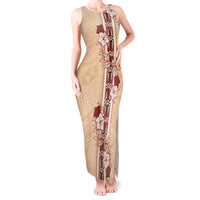 Tonga Language Week Tank Maxi Dress Hibiscus Tongan Ngatu Pattern