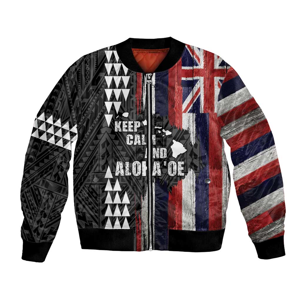 Hawaii 1959 Statehood Day Bomber Jacket Classic Style LT05 Unisex Black - Polynesian Pride
