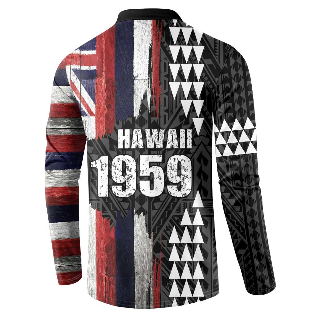Hawaii 1959 Statehood Day Button Sweatshirt Classic Style