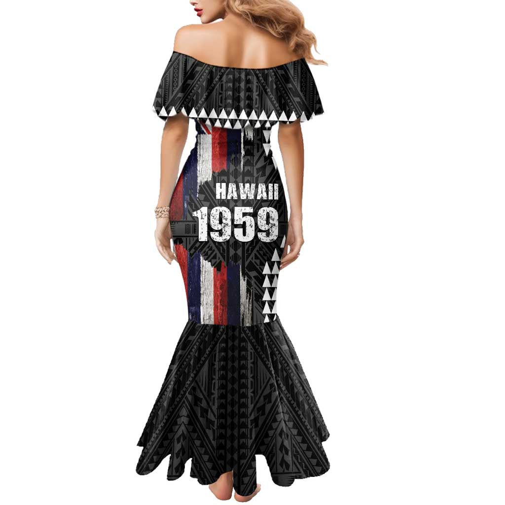 Hawaii 1959 Statehood Day Family Matching Mermaid Dress and Hawaiian Shirt Classic Style
