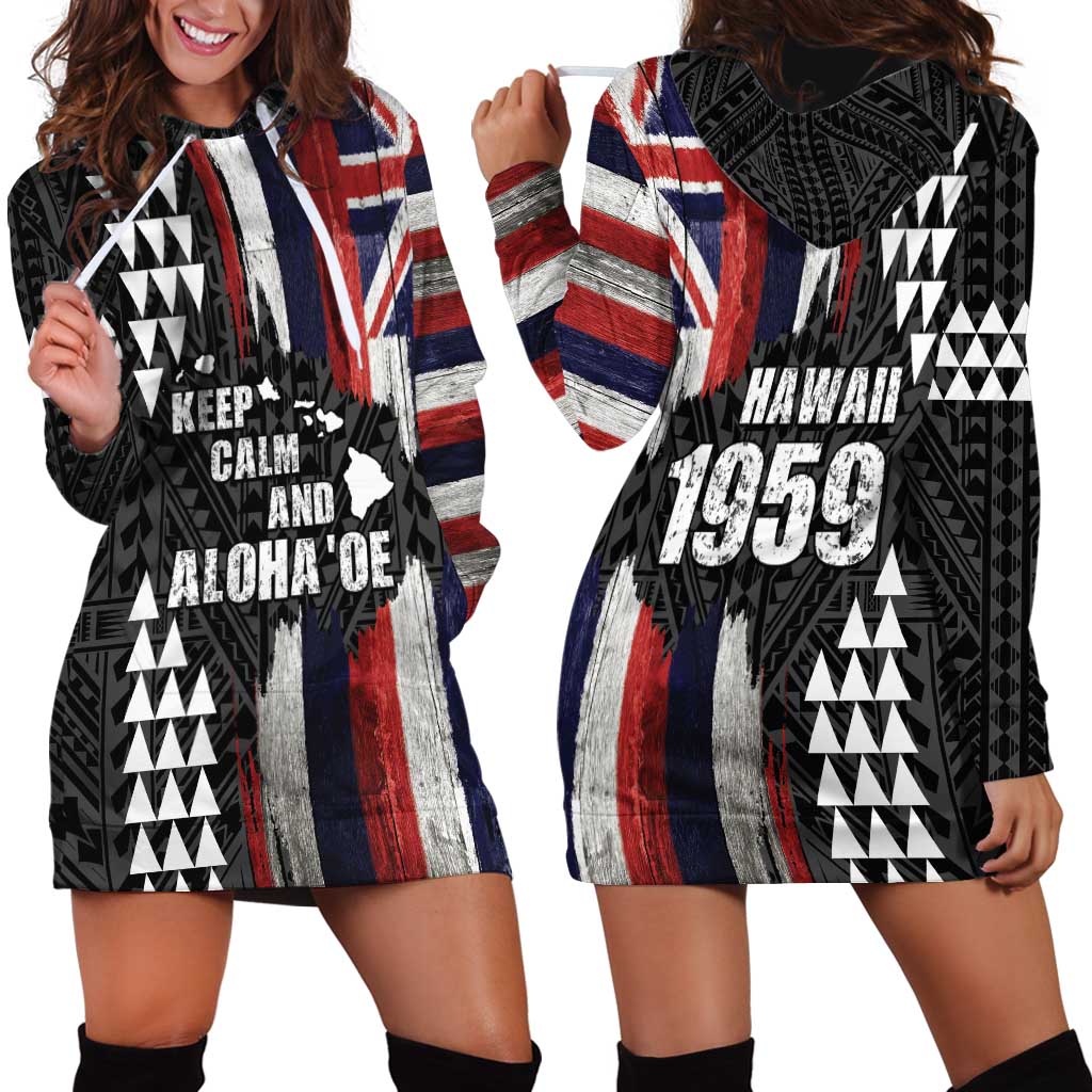 Hawaii 1959 Statehood Day Hoodie Dress Classic Style