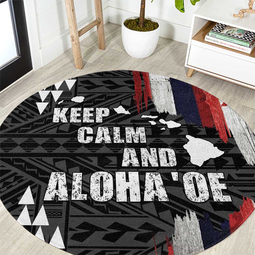 Hawaii 1959 Statehood Day Round Carpet Classic Style LT05 Black - Polynesian Pride