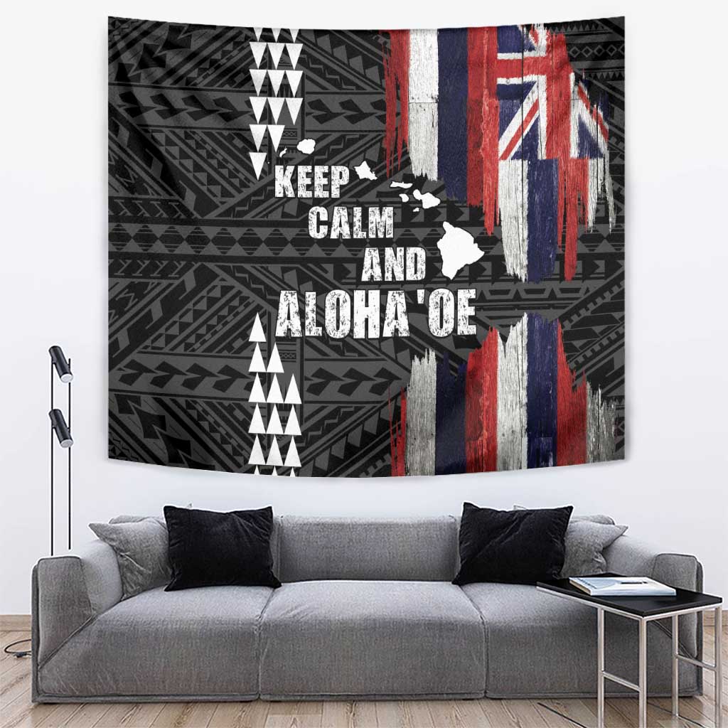 Hawaii 1959 Statehood Day Tapestry Classic Style LT05 Black - Polynesian Pride