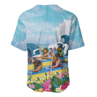 Hawaii Outrigger Canoe Race Baseball Jersey Polynesian Style Watercolor Style LT05 - Polynesian Pride