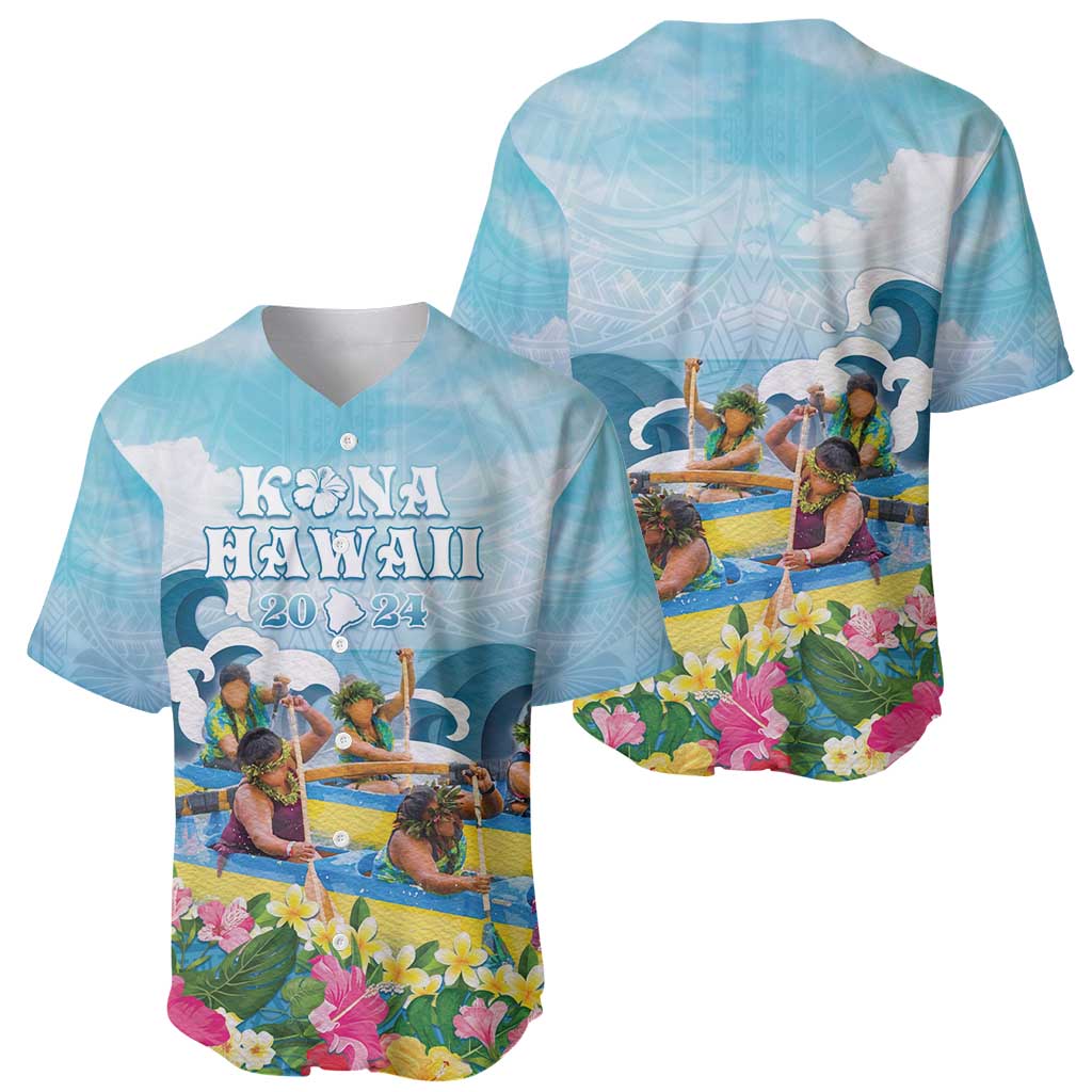 Hawaii Outrigger Canoe Race Baseball Jersey Polynesian Style Watercolor Style LT05 - Polynesian Pride