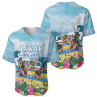 Hawaii Outrigger Canoe Race Baseball Jersey Polynesian Style Watercolor Style LT05 - Polynesian Pride