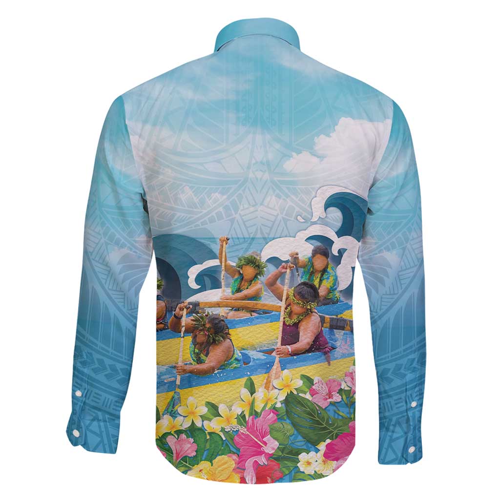 Hawaii Outrigger Canoe Race Family Matching Tank Maxi Dress and Hawaiian Shirt Polynesian Style Watercolor Style LT05 - Polynesian Pride