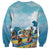 Hawaii Outrigger Canoe Race Sweatshirt Polynesian Style Watercolor Style
