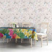 Hawaii Outrigger Canoe Race Tablecloth Polynesian Style Watercolor Style